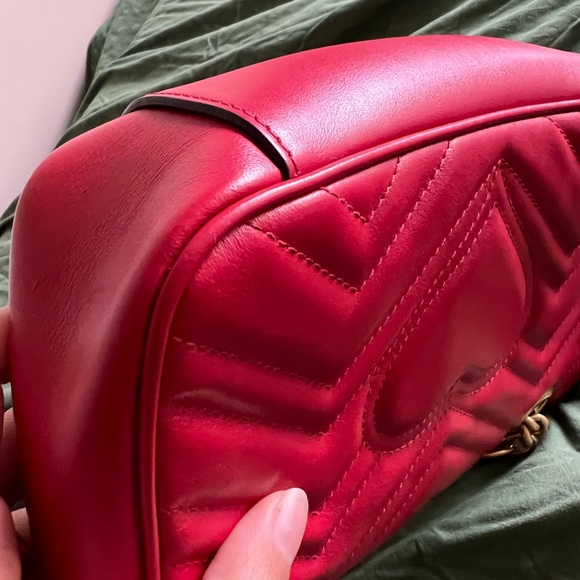 GUCCI Mini GG Marmont Matelassé Shoulder Bag "FIRM PRICE" - Picture 9 of 16